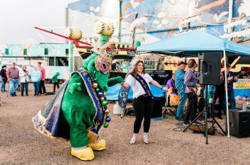 Celebrate with Gumbo Gator in Lake Charles